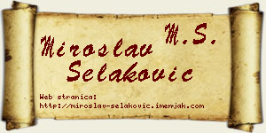 Miroslav Selaković vizit kartica